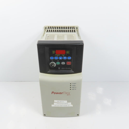 Allen Bradley 22B-D017N04 Ser A PowerFlex 40 7.5kW/10HP AC Drive 0-460V 3PH