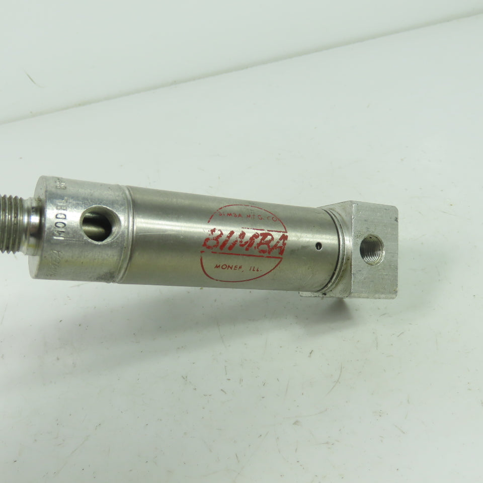 Bimba BR-091-R Reverse Acting Pneumatic Cylinder 1-1/16" Bore 1" Stroke