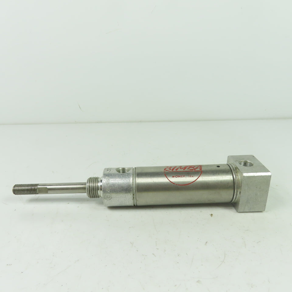 Bimba BR-091-R Reverse Acting Pneumatic Cylinder 1-1/16" Bore 1" Stroke
