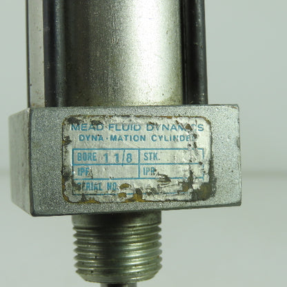 Mead Fluid Dynamics Double Acting/End Pneumatic Cylinder 1-1/8" Bore 6" Stroke