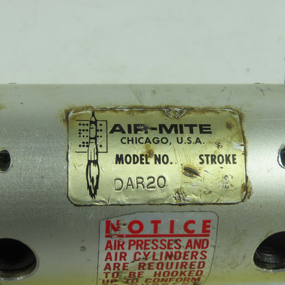 Air-Mite DAR20 Double Acting Pneumatic Cylinder 1" Stroke 1/4" NPT Ports