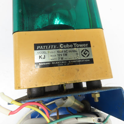 Sasaki Electric Patlite Cube Tower 100VAC 7W 3 Color Rotating Signal Light Tower