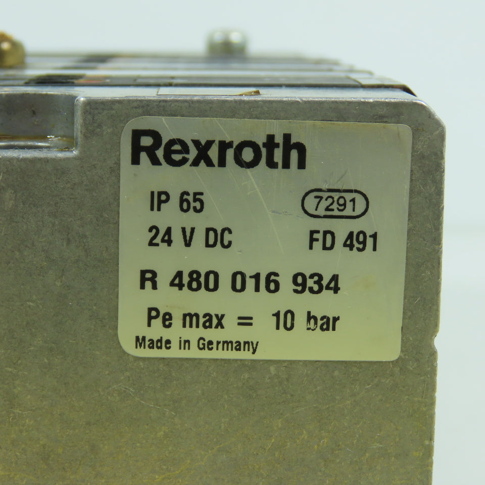 Rexroth R 480 016 934 0820062052 Pneumatic 7-Valve Solenoid Manifold 24VDC 10Bar