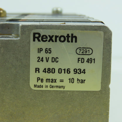Rexroth R 480 016 934 0820062052 Pneumatic 7-Valve Solenoid Manifold 24VDC 10Bar