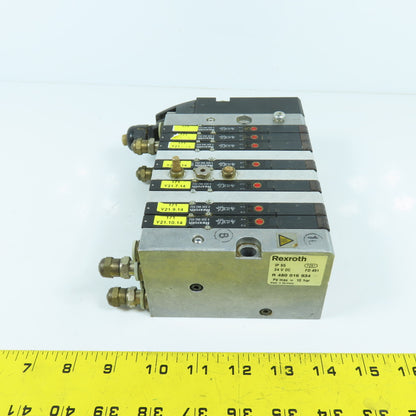 Rexroth R 480 016 934 0820062052 Pneumatic 7-Valve Solenoid Manifold 24VDC 10Bar