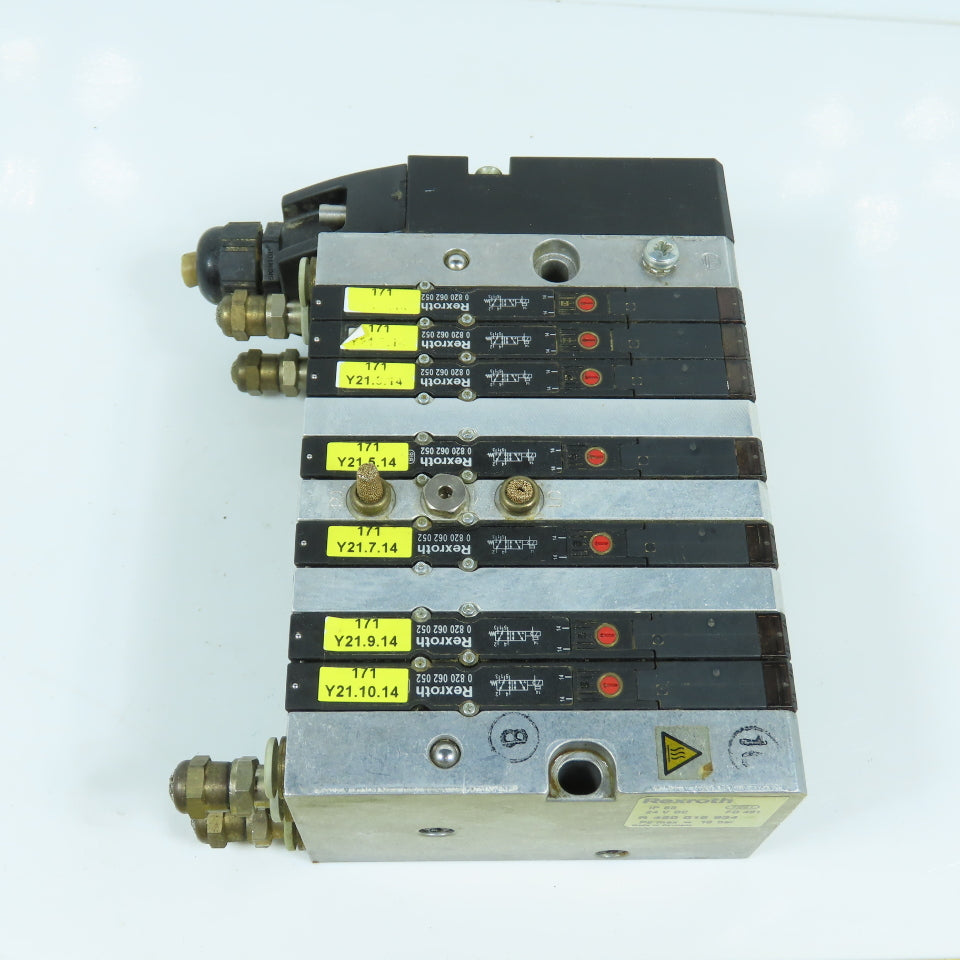 Rexroth R 480 016 934 0820062052 Pneumatic 7-Valve Solenoid Manifold 24VDC 10Bar