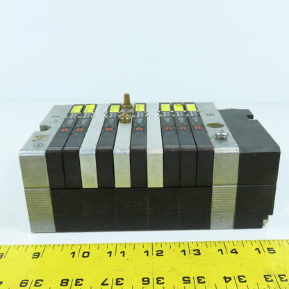 Rexroth R 480 016 934 0820062052 Pneumatic 7-Valve Solenoid Manifold 24VDC 10Bar