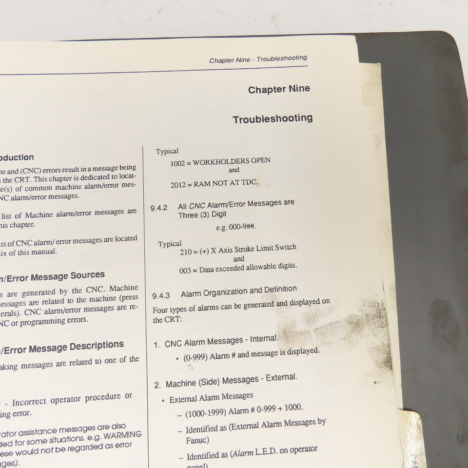 Murata Wiedemann Centrum 3000 Turret Punch Press Operation Maintenance Manual