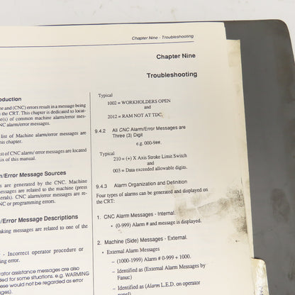 Murata Wiedemann Centrum 3000 Turret Punch Press Operation Maintenance Manual