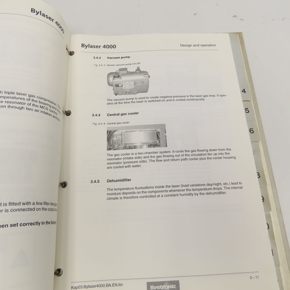 Bystronic Bylaser 4000 Operating Instruction Manual