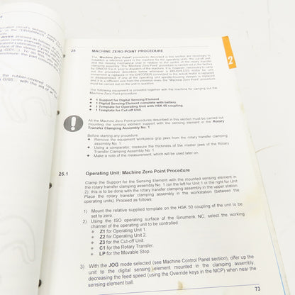 Sinico TR30/2-160 TOP1000CNC Owners Users Manual Parts Guide