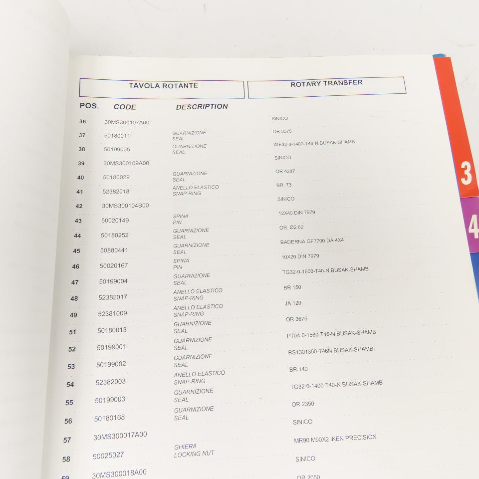 Sinico TR30/2-160 TOP1000CNC Owners Users Manual Parts Guide
