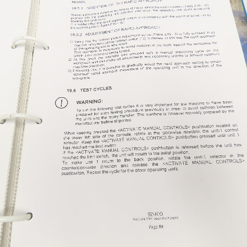 Sinico Sin-O-Matic TR60/4-2-350 User And Maintenance Manual