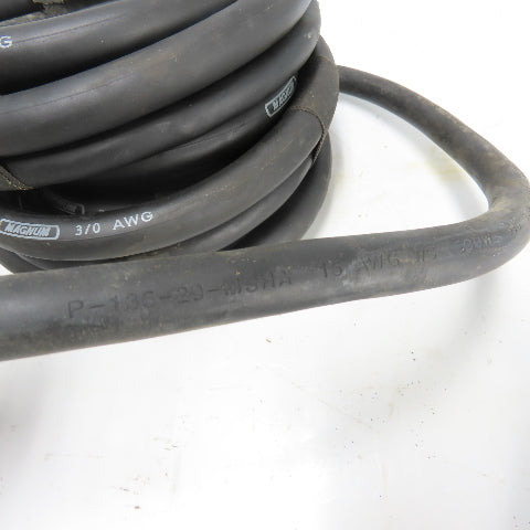 Magnum 3/0 AWG 600V Weld Power Cable Wire W/ 16AWG P13629MSHA Cable