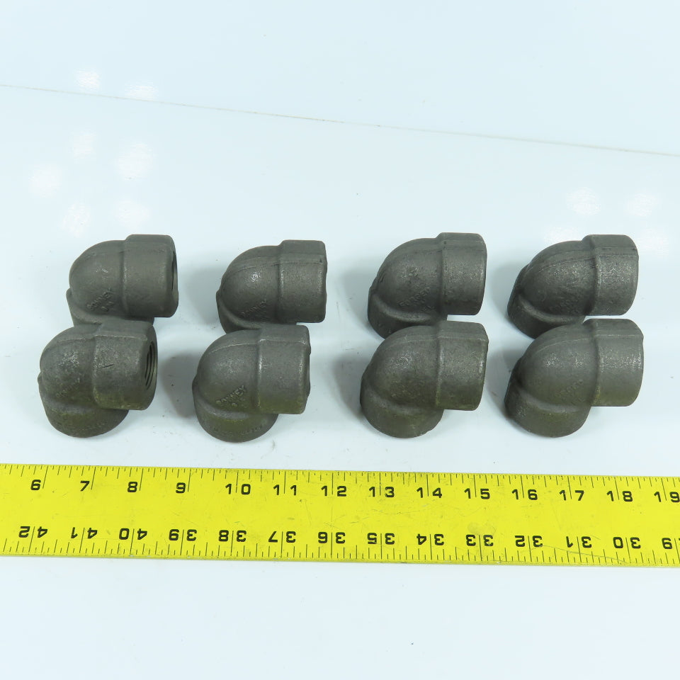 Bonney 3/4" NPT 90° 3M Black Pipe Malleable Iron Threaded Pipe Elbow Lot Of 8
