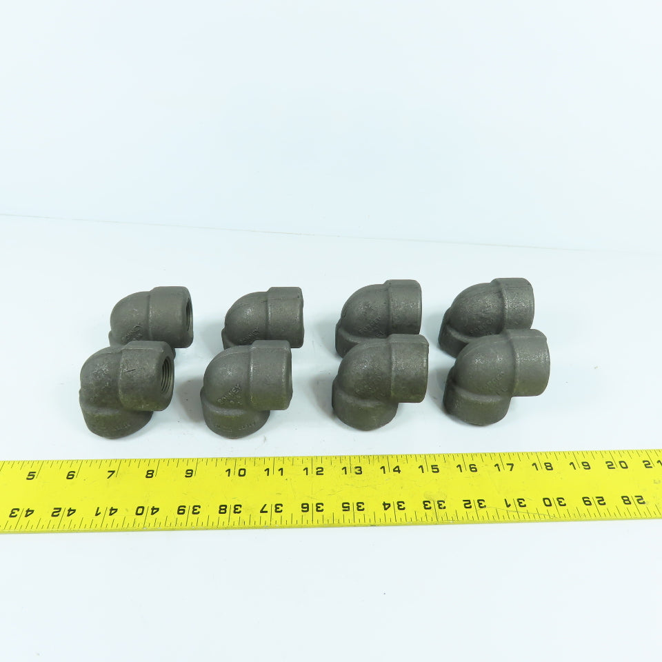 Bonney 3/4" NPT 90° 3M Black Pipe Malleable Iron Threaded Pipe Elbow Lot Of 8