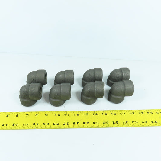 Bonney 3/4" NPT 90° 3M Black Pipe Malleable Iron Threaded Pipe Elbow Lot Of 8