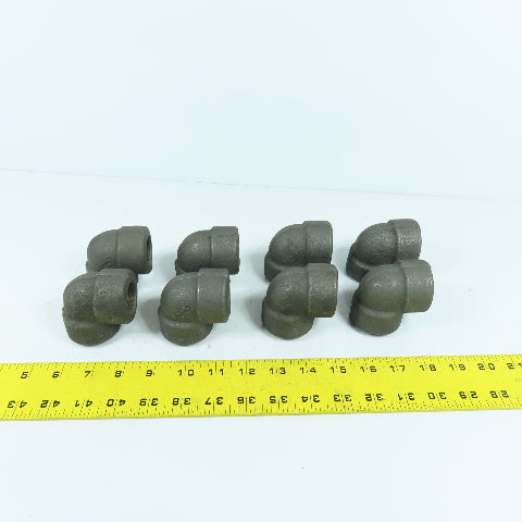 Bonney 3/4" NPT 90° 3M Black Pipe Malleable Iron Threaded Pipe Elbow Lot Of 8