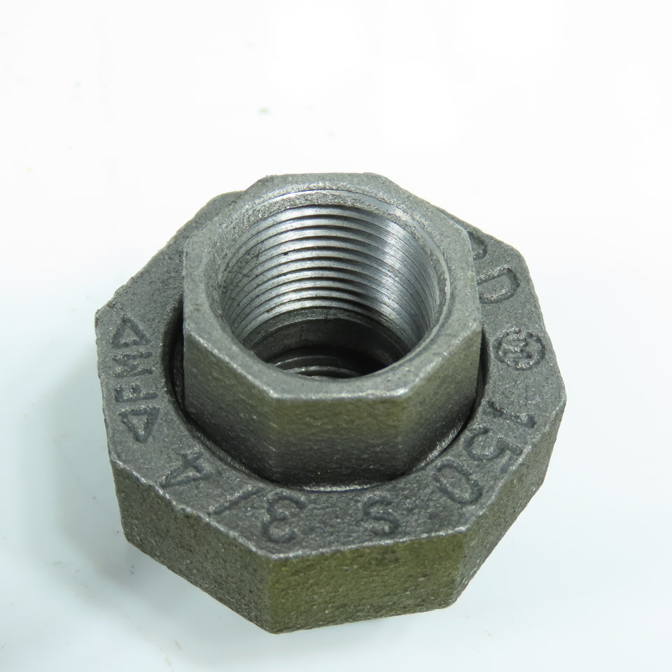 Ward 3/4" x 3/4" NPT Black Pipe Malleable Iron Threaded Pipe Union Lot Of 2