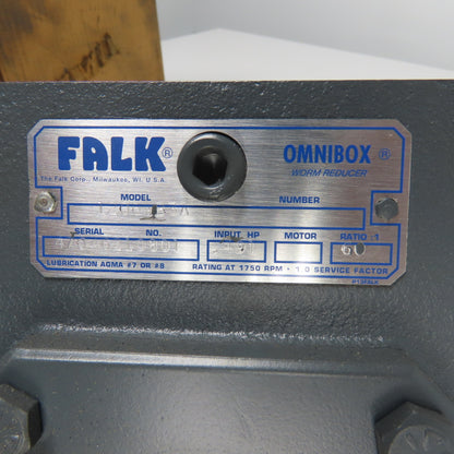 Falk 1206WB3A 60:1 Ratio Omnibox Right Angle Worm Gear Reducer .491HP Input