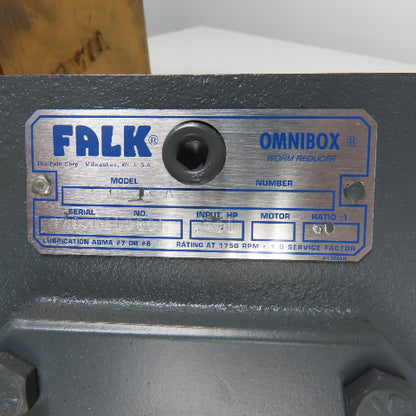 Falk 1206WB3A 60:1 Ratio Omnibox Right Angle Worm Gear Reducer .491HP Input