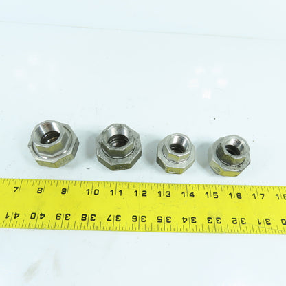 3/4" & 1/2" NPT 304 Stainless Steel Threaded Pipe Union Lot Of 4