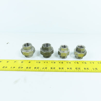 3/4" & 1/2" NPT 304 Stainless Steel Threaded Pipe Union Lot Of 4