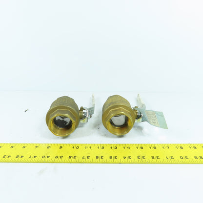AB 125G-5G CW510L 1-1/2" NPT Threaded Brass Ball Valve 150WSP Lot Of 2