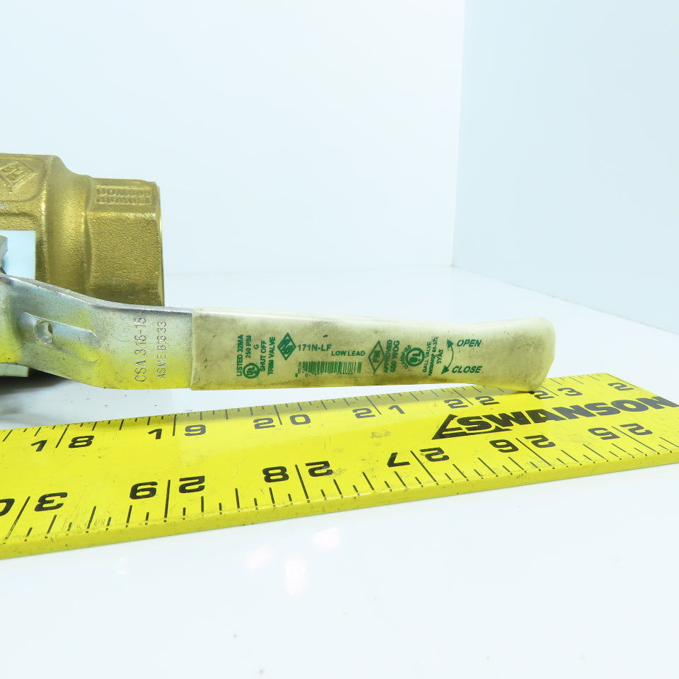 AB 125G-5G CW510L 1-1/2" NPT Threaded Brass Ball Valve 150WSP Lot Of 2