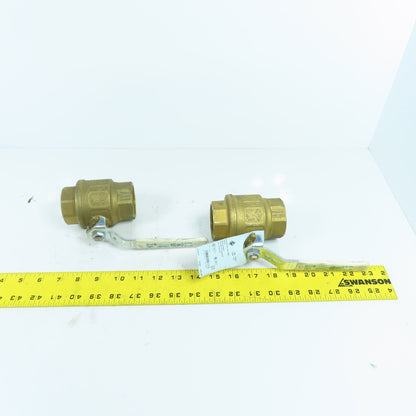 AB 125G-5G CW510L 1-1/2" NPT Threaded Brass Ball Valve 150WSP Lot Of 2