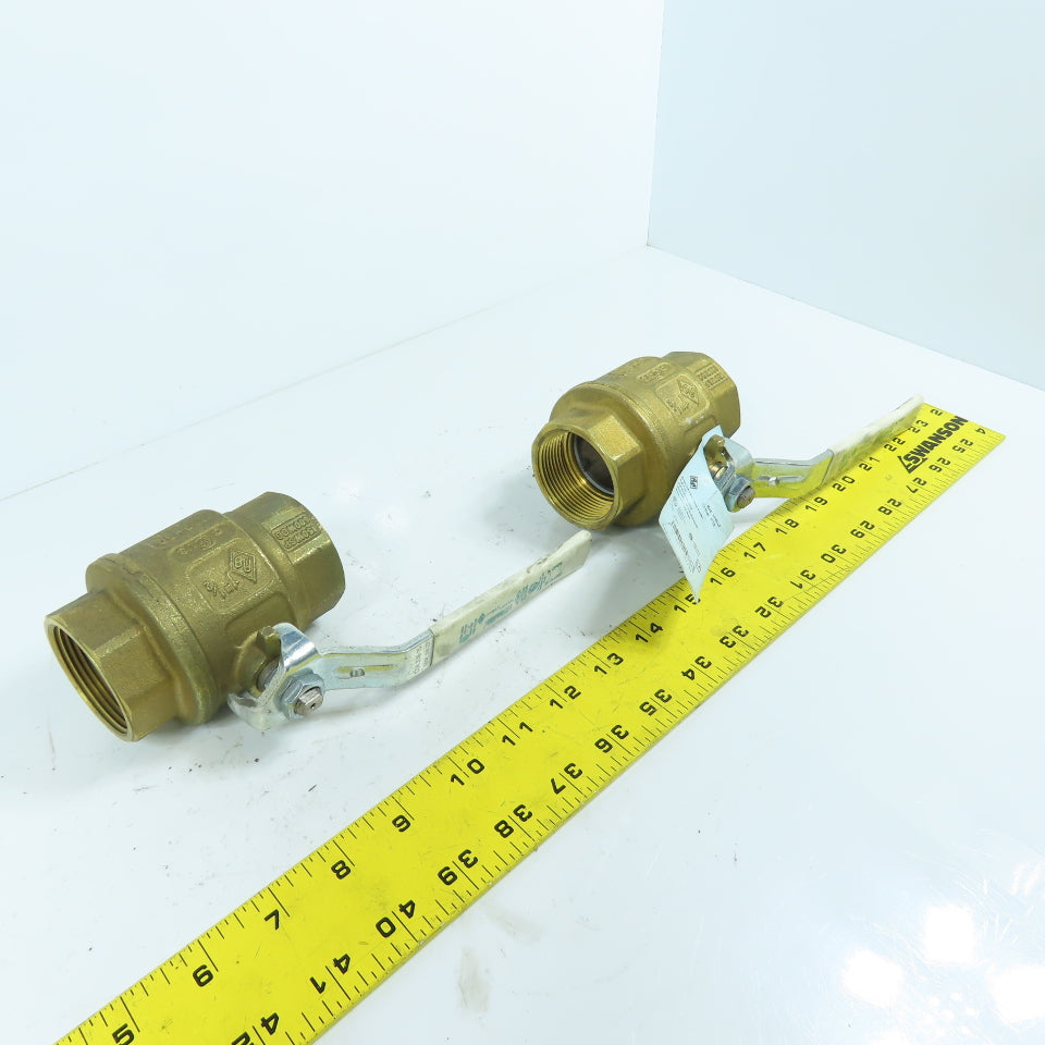 AB 125G-5G CW510L 1-1/2" NPT Threaded Brass Ball Valve 150WSP Lot Of 2