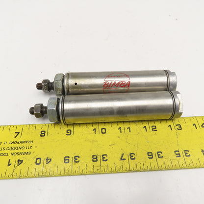 Bimba 092-NR 1-1/16 Bore 2" Stroke Single Acting Non Rotating Air Cylinder Lot/2