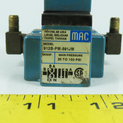 MAC PME-591JM Pneumatic Solenoid Valve 24VDC W/ 912B-PM-591JM