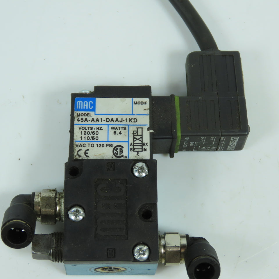 MAC 45A-AA1-DAAJ-1KD Pneumatic Solenoid Valve 120VAC 120PSI