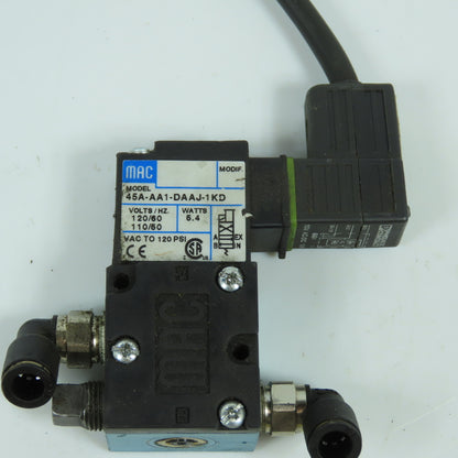MAC 45A-AA1-DAAJ-1KD Pneumatic Solenoid Valve 120VAC 120PSI
