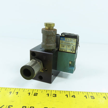 MAC 45A-L00-DAAJ-1KJ Pneumatic Solenoid Valve 120VAC W/ 4-Port Block