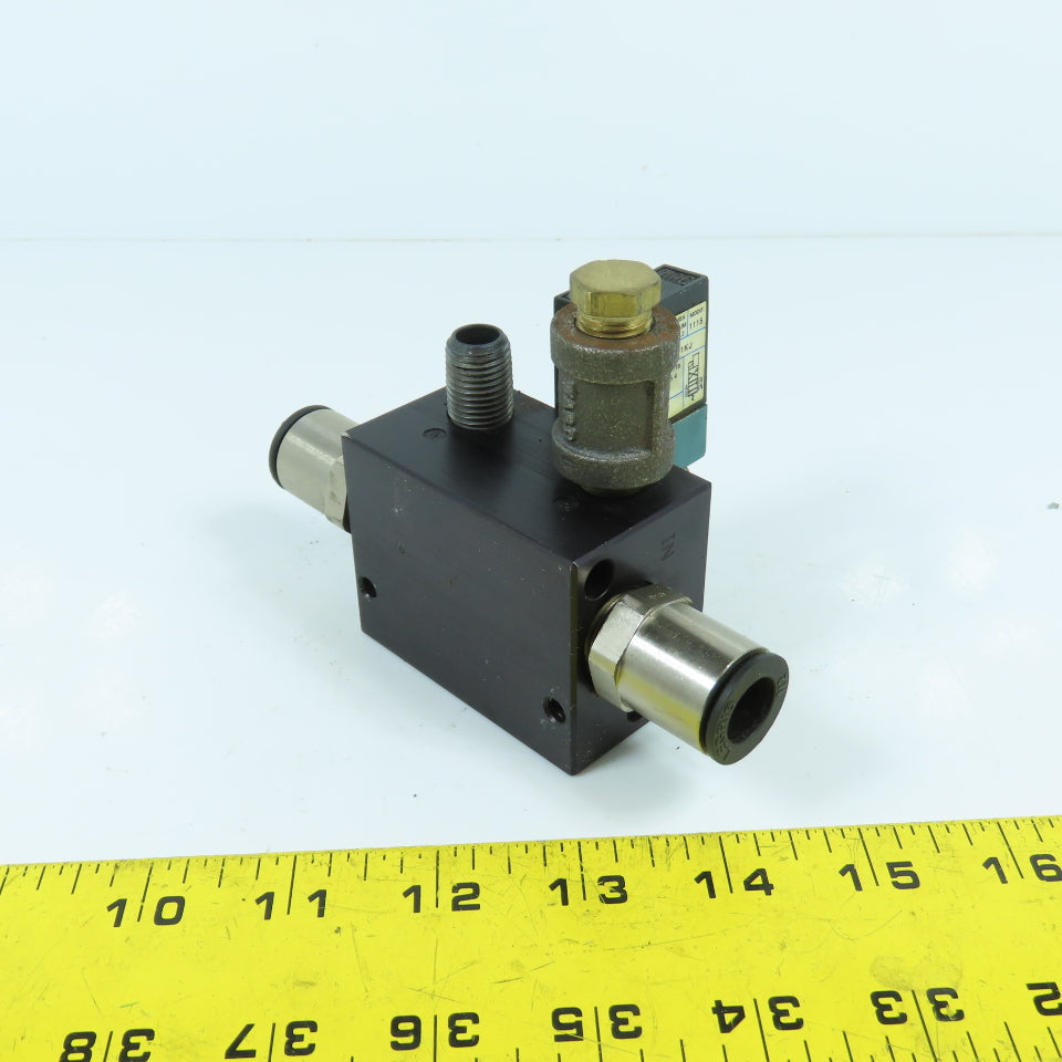 MAC 45A-L00-DAAJ-1KJ Pneumatic Solenoid Valve 120VAC W/ 4-Port Block