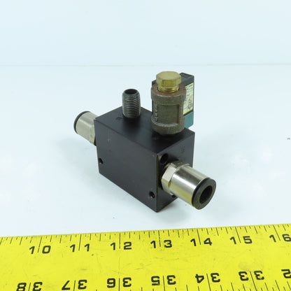 MAC 45A-L00-DAAJ-1KJ Pneumatic Solenoid Valve 120VAC W/ 4-Port Block