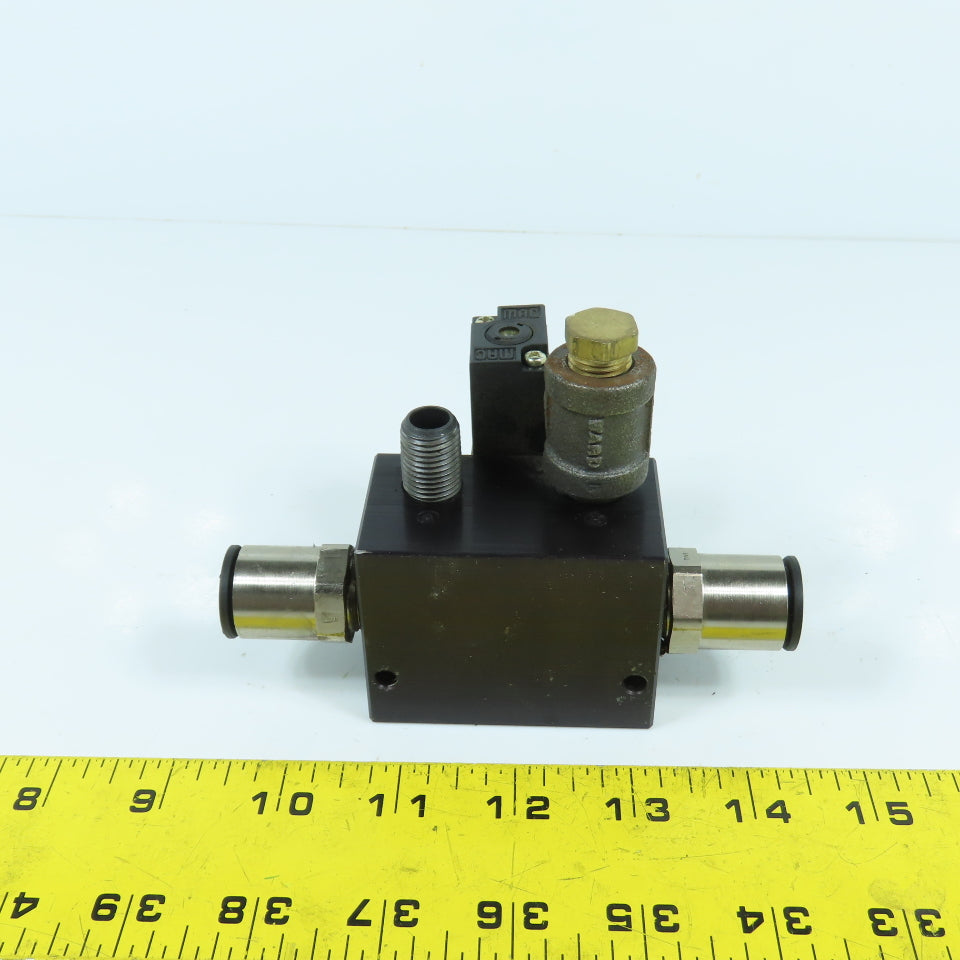 MAC 45A-L00-DAAJ-1KJ Pneumatic Solenoid Valve 120VAC W/ 4-Port Block