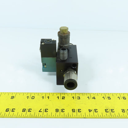 MAC 45A-L00-DAAJ-1KJ Pneumatic Solenoid Valve 120VAC W/ 4-Port Block