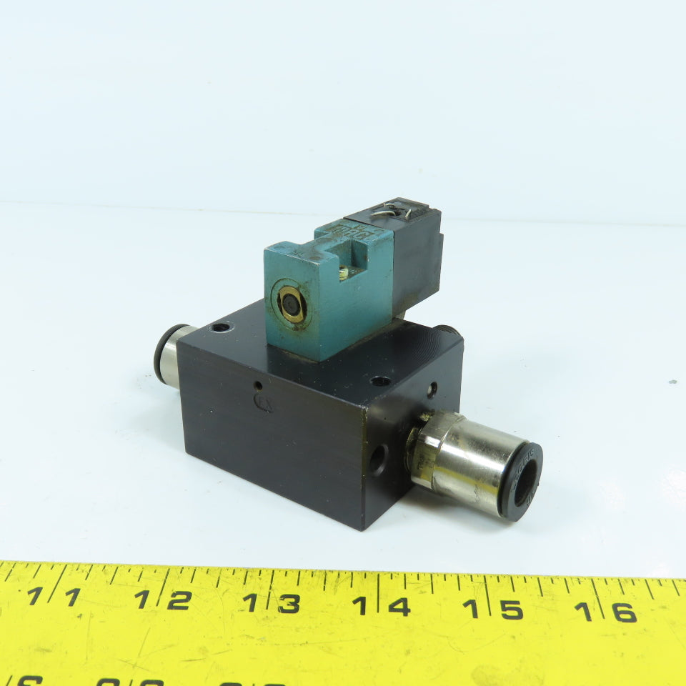 MAC 45A-L00-DAAJ-1KJ Pneumatic Solenoid Valve 120VAC W/ 4-Port Block