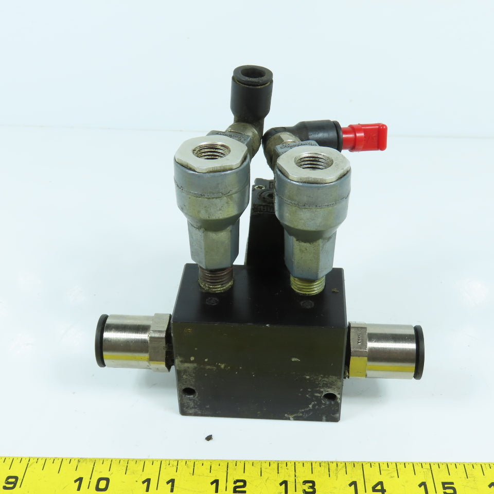 MAC 45A-L00-DAAJ-1KJ Solenoid Valve 120VAC W/ 4-Port Block & Humphrey SQE-2