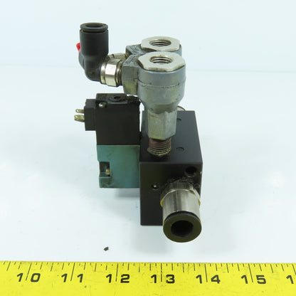 MAC 45A-L00-DAAJ-1KJ Solenoid Valve 120VAC W/ 4-Port Block & Humphrey SQE-2