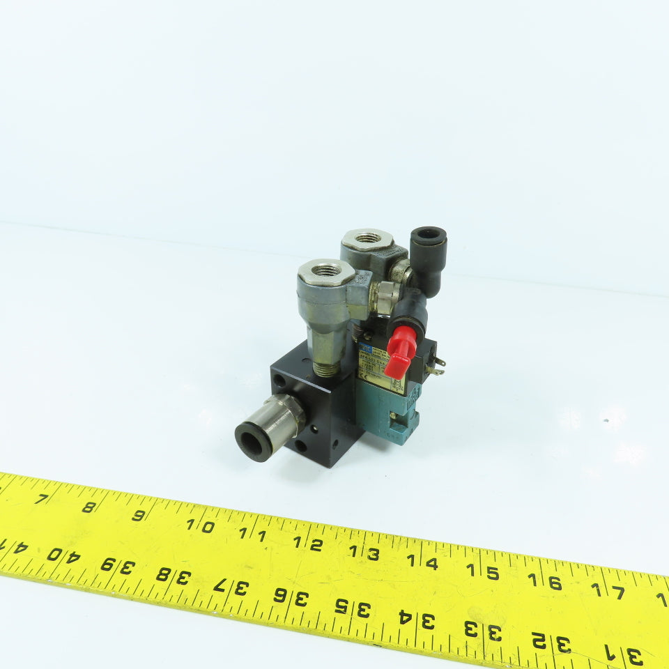 MAC 45A-L00-DAAJ-1KJ Solenoid Valve 120VAC W/ 4-Port Block & Humphrey SQE-2