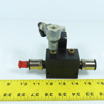 MAC 45A-L00-DAAJ-1KD Solenoid Valve 120VAC W/ 4-Port Block & Humphrey SQE-2
