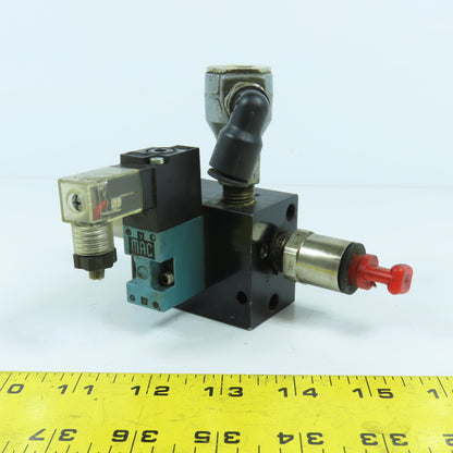 MAC 45A-L00-DAAJ-1KD Solenoid Valve 120VAC W/ 4-Port Block & Humphrey SQE-2