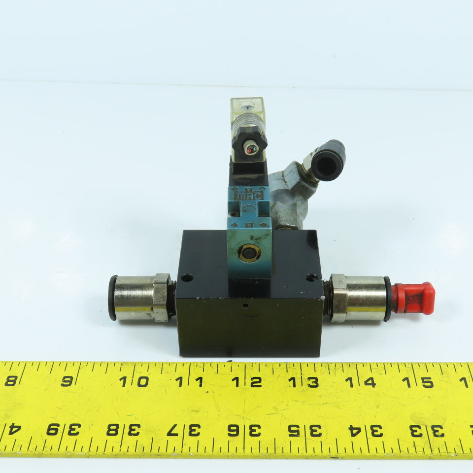 MAC 45A-L00-DAAJ-1KD Solenoid Valve 120VAC W/ 4-Port Block & Humphrey SQE-2