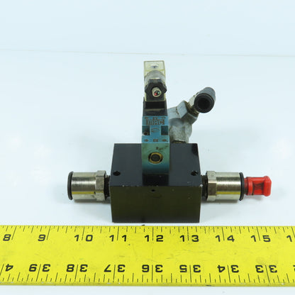 MAC 45A-L00-DAAJ-1KD Solenoid Valve 120VAC W/ 4-Port Block & Humphrey SQE-2