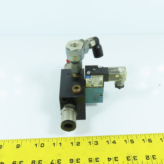 MAC 45A-L00-DAAJ-1KD Solenoid Valve 120VAC W/ 4-Port Block & Humphrey SQE-2