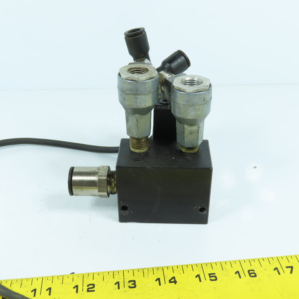 MAC 45A-L00-DAAJ-1KJ Solenoid Valve 120VAC W/ 4-Port Block & Humphrey SQE-2